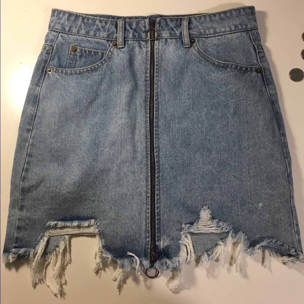 “Zip Me Up Denim Skirt”